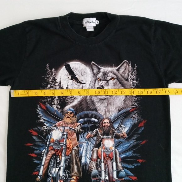 La Voila "Legends live where legends roam" Biker graphic Tee - Picture 5 of 7